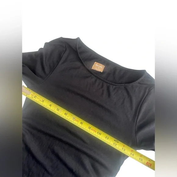 NWT Free People Good Feels Long Sleeve Mini Ruffle Dress Black Sz SMALL festival - Picture 13 of 16